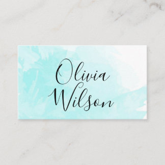 Carte de visite calligraphie aquarelle moderne Aqu