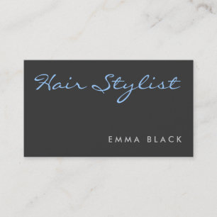 Carte De Visite Calligraphie bleu gris Liste de cheveux Spa de sal