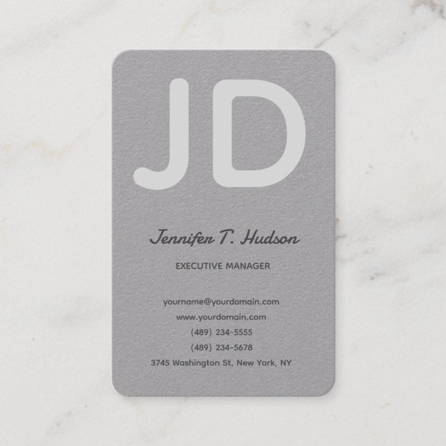 Carte De Visite Calligraphie classique tendance script monogramme  (Devant)