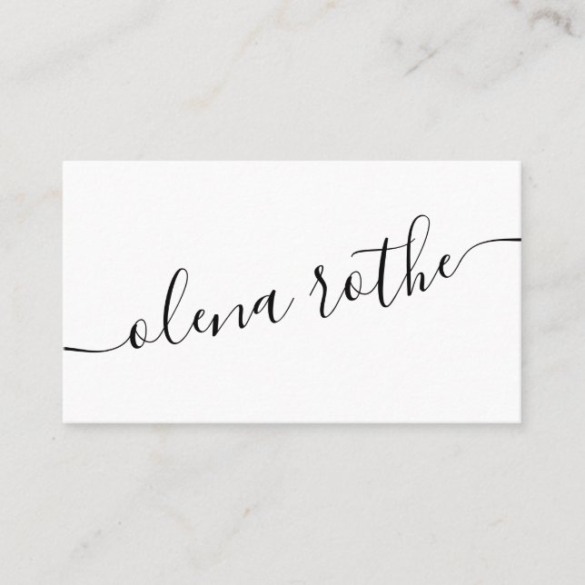Carte De Visite Calligraphie de script, bus professionnel moderne  (Devant)