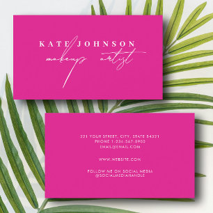 Carte De Visite Calligraphie de script de fille Artiste maquillage
