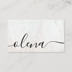 Carte De Visite Calligraphie de script en bois tendance