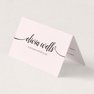 Carte De Visite Calligraphie de script rose Instruction de post-so