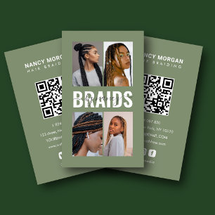 Carte De Visite Calligraphie de tresses Script Collage de photos V