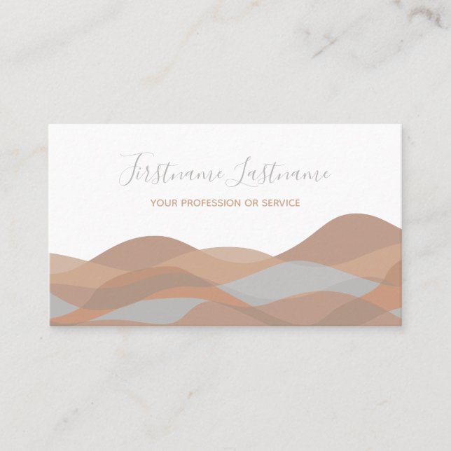 Carte De Visite Calligraphie des vagues abstraites de sable beige (Devant)