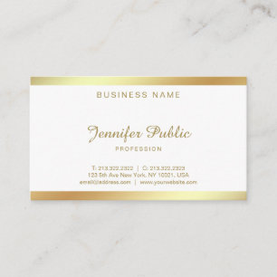 Carte De Visite Calligraphie en or Graceful Clean Plain