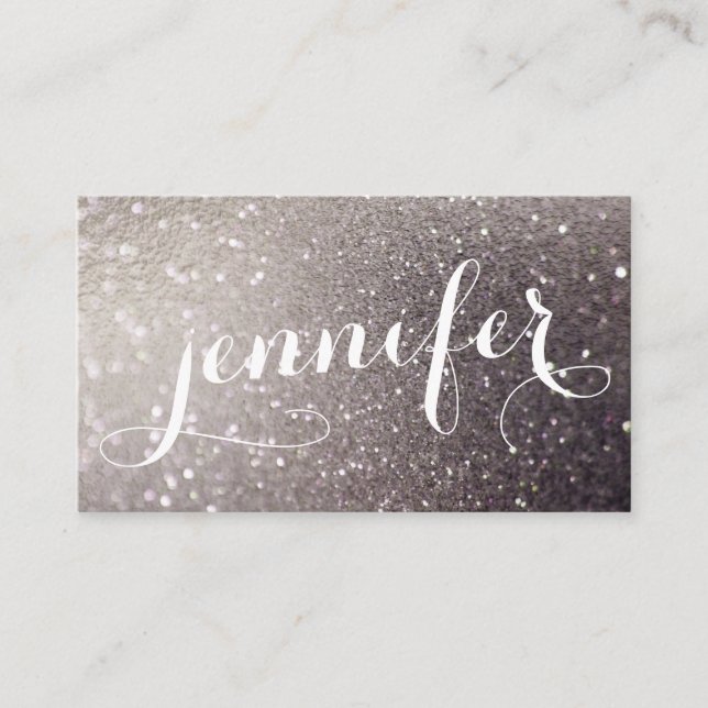 Carte De Visite Calligraphie Galaxie Parties scintillant Iridescen (Devant)