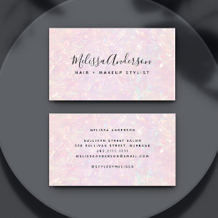 Carte De Visite Calligraphie Iridescente rose