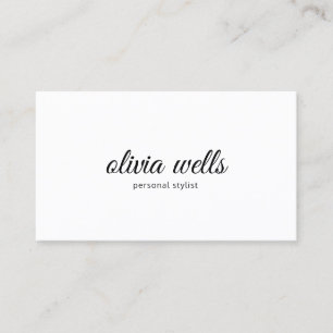 Carte De Visite Calligraphie manuscrite blanche simple