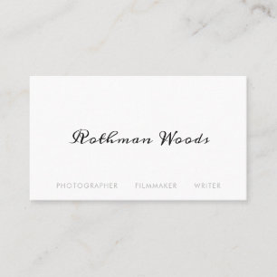 Carte De Visite Calligraphie manuscrite blanche simple