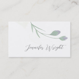 Carte De Visite Calligraphie minimaliste professionnelle florale