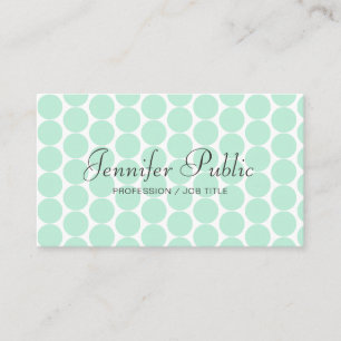 Carte De Visite Calligraphie Moderne Modèle Élégant Mint Green Bus