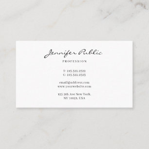 Carte De Visite Calligraphie Moderne Simple Professionnel Branché