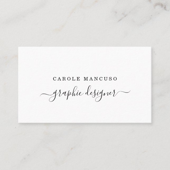 Carte De Visite Calligraphie moderne - simplement droite (Devant)
