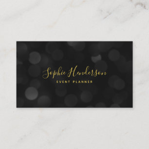 Carte De Visite Calligraphie moderne tendance Lumières Dark Bokeh