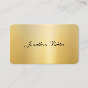 Carte De Visite Calligraphie Nom Elegant Gold Look Modèle moderne