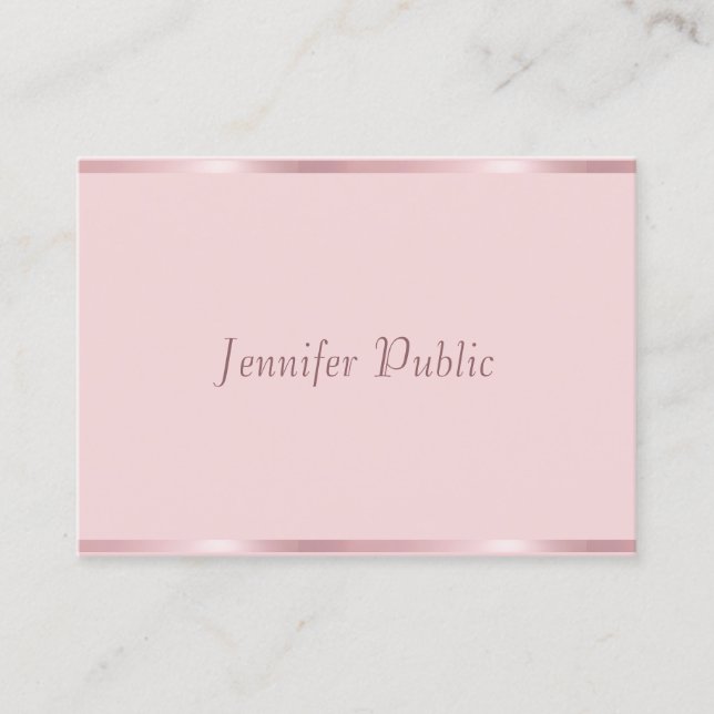 Carte De Visite Calligraphie Script Rose Gold Professional Moderne (Devant)
