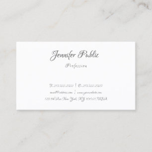Carte De Visite Calligraphie Simple Professionnel Élégant Modèle