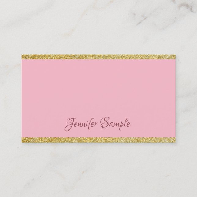 Carte De Visite Calligraphie tendance Parties scintillant or Modèl (Devant)