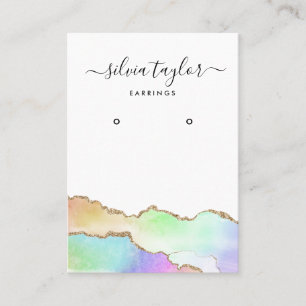 Carte De Visite Calligraphie Unicorn Agate Rainbow Pastel