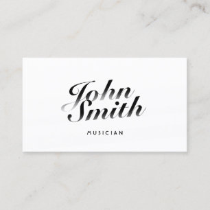 Carte de visite calligraphique chic de musicien