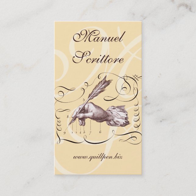 Carte de visite calligraphique pour l'auteur, (Devant)