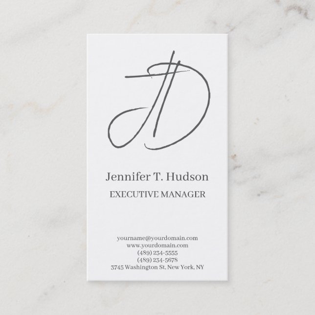 Carte De Visite Calligraphy trendy classical monogram profile card (Devant)