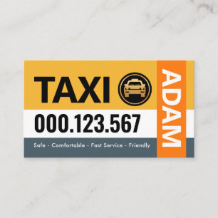Carte De Visite Calques en bande élégants Taxi Conduite