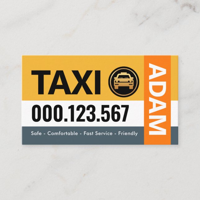 Carte De Visite Calques en bande élégants Taxi Conduite (Devant)