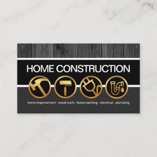 Carte De Visite Calques en bois gris Construction Outils main