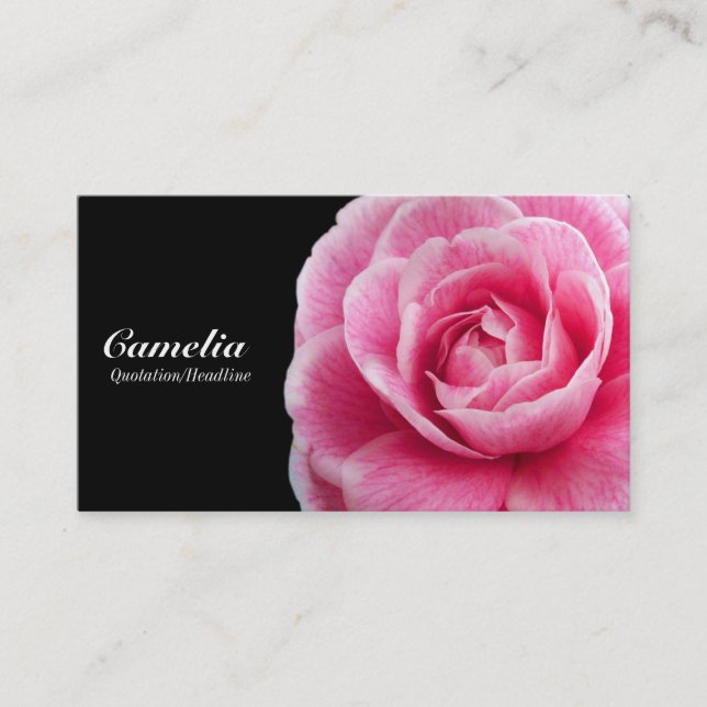 Carte De Visite Camelia II rose - Noir (Devant)