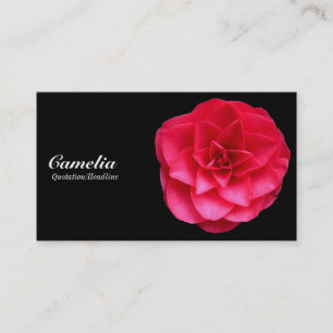 Carte De Visite Camélia Rouge - Noir et Gris foncé