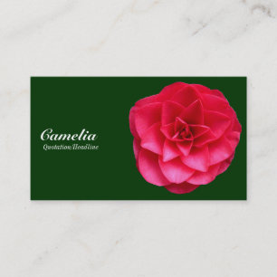 Carte De Visite Camélie rouge - Vert foncé 003300