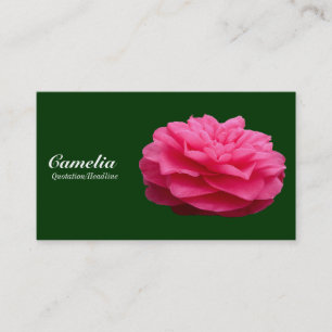 Carte De Visite Camélie rouge - Vert foncé 003300