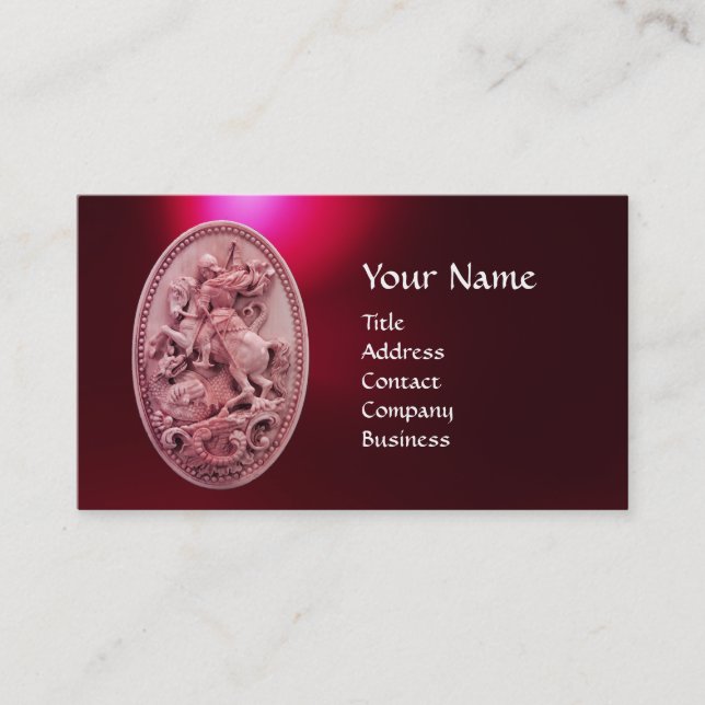 CARTE DE VISITE CAMEO ANTIQUE / SAINT GEORGE AVEC MONOGRAPHIE DRAG (Devant)