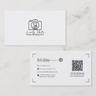 Carte De Visite Caméra cardiaque - Photographie Mariage minimalist