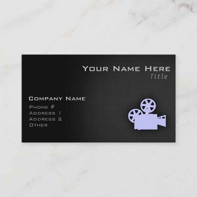 Carte De Visite Caméra de film bleu lavande (Devant)