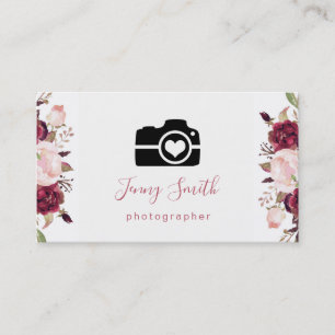 Carte De Visite caméra et décoration florale