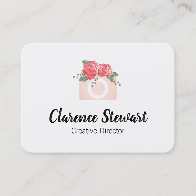 Carte De Visite Caméra florale (Devant)