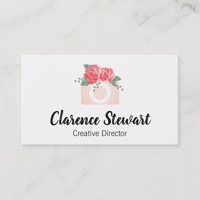 Carte De Visite Caméra florale (Devant)
