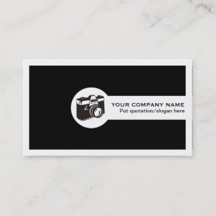 Carte De Visite Caméra Photographe noir et blanc
