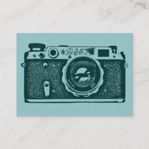 Carte De Visite Caméra russe - Vert foncé sur Vert bleu clair
