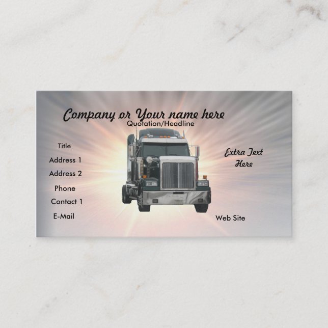 Carte De Visite Camion (Devant)