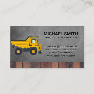 Carte De Visite Camion à benne de construction de véhicules Entr