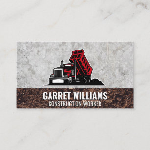 Carte De Visite Camion à benne rouge Béton et Terre