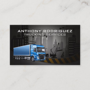 Carte De Visite Camion bleu   18 Routeur   Site de construction