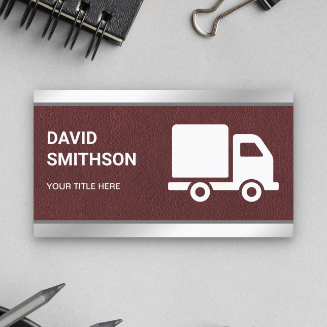 Carte De Visite Camion Brown de transport logistique de cuir (Créateur téléchargé)