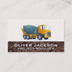 Carte De Visite Camion ciment   Construction de collier bleu