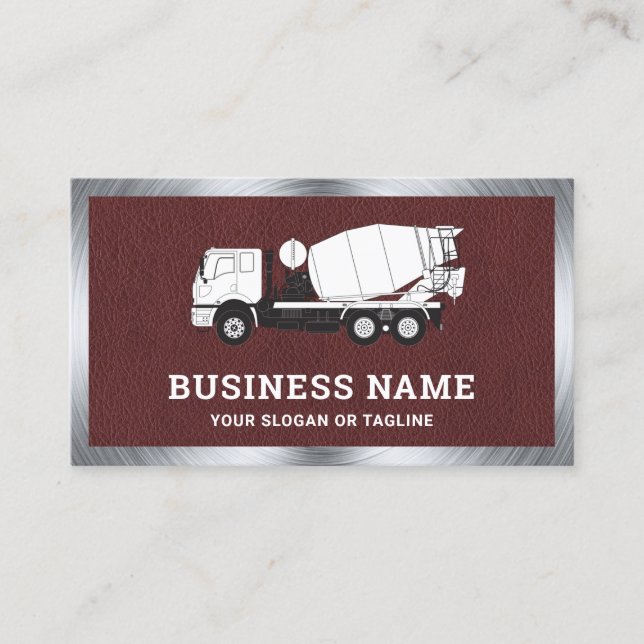 Carte De Visite Camion-ciment Faux Brown en béton (Devant)