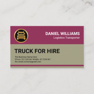Carte De Visite Camion Colonnes Rétro Pour Chauffeur De Location